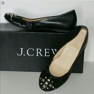 Black J.Crew Cece Ballet Flats Size 7.5 Like New!